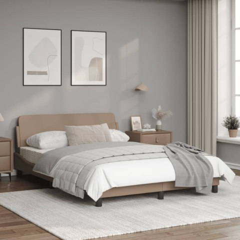 Rama łóżka z zagłówkiem, cappuccino, 120x200 cm, sztuczna skóra