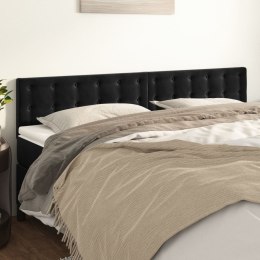 Zagłówki do łóżka, 2 szt., czarne, 90x5x78/88 cm, aksamit