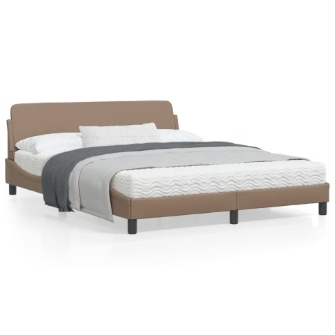 Rama łóżka z zagłówkiem, cappuccino, 160x200 cm, sztuczna skóra
