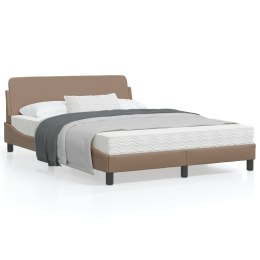Rama łóżka z zagłówkiem, cappuccino, 140x190 cm, sztuczna skóra