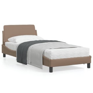 Rama łóżka z zagłówkiem, cappuccino, 90x190 cm, sztuczna skóra