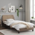 Rama łóżka z zagłówkiem, cappuccino, 90x190 cm, sztuczna skóra