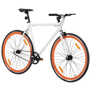 Rower single speed, biało-pomarańczowy, 700c, 51 cm