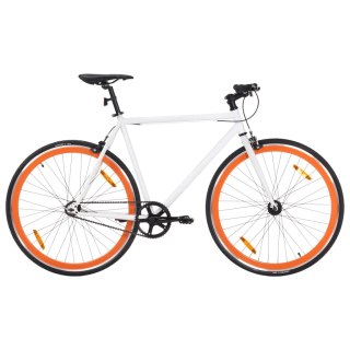 Rower single speed, biało-pomarańczowy, 700c, 59 cm