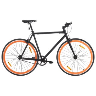 Rower single speed, czarno-pomarańczowy, 700c, 55 cm