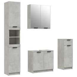 4-cz. zestaw szafek do łazienki, szarość betonu