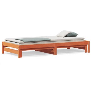 Łóżko dzienne rozsuwane, woskowy brąz, 90x200 cm drewno sosnowe