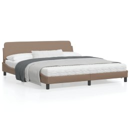 Rama łóżka z zagłówkiem, cappuccino, 180x200 cm, sztuczna skóra