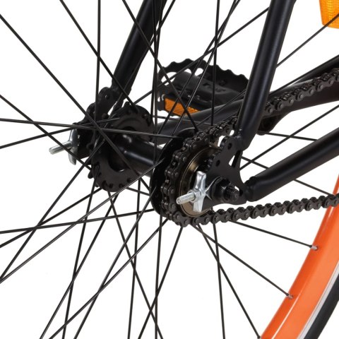 Rower single speed, czarno-pomarańczowy, 700c, 51 cm