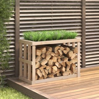 Zewnętrzny stojak na drewno, 108x52x74 cm, lita sosna