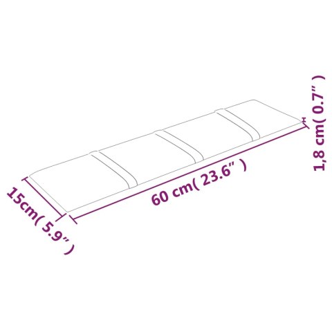 Panele ścienne, 12 szt., brązowe, 60x15 cm, tkanina, 1,08 m²