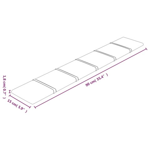 Panele ścienne, 12 szt., brązowe, 90x15 cm, tkanina, 1,62 m²