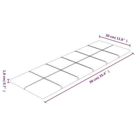 Panele ścienne, 12 szt., brązowe, 90x30 cm, tkanina, 3,24 m²