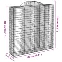 Kosze gabionowe, 9 szt, 200x50x200/220 cm, galwanizowane żelazo