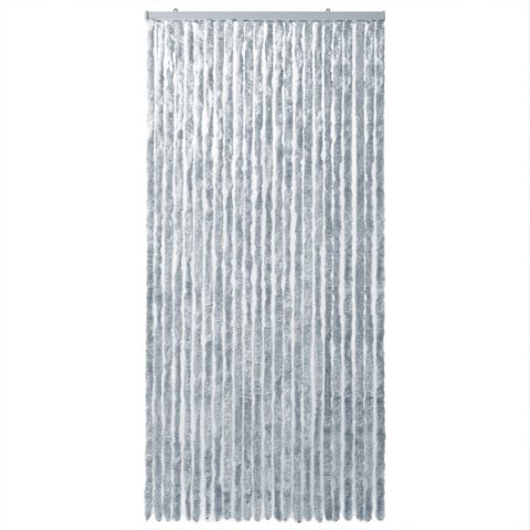 Zasłona przeciwko owadom, biało-szara, 100x200 cm, szenil