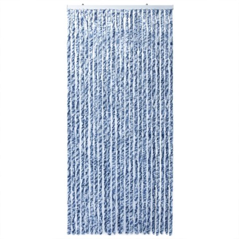 Zasłona przeciwko owadom, niebiesko-biała, 100x230 cm, szenil